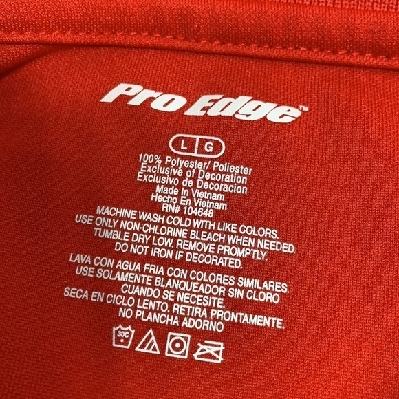 MEN’S Pro Edge Ohio State Embroidery Logo Polo Red Gray Size Large - Picture 4 of 4